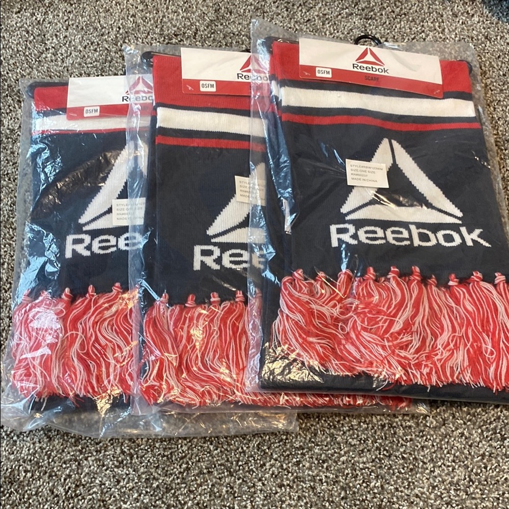 Reebok Red and Blue Scarves with Fringe